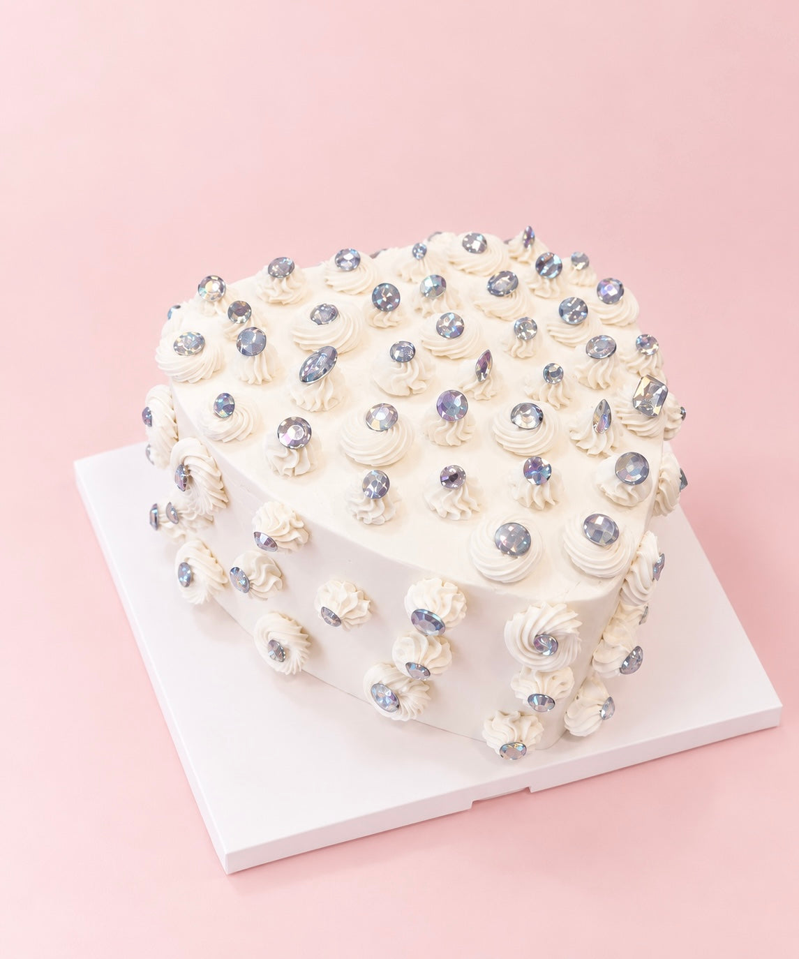 Bejeweled Heart Cake - Clear Gems