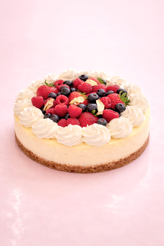 Triple Berry New York Cheesecake with 24K Gold Details