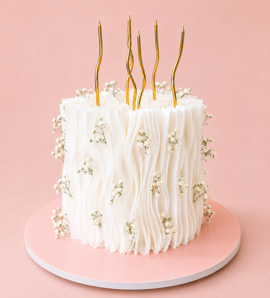 "Le Papier Cake" Petite Wafer Paper Cake with Baby's Breath