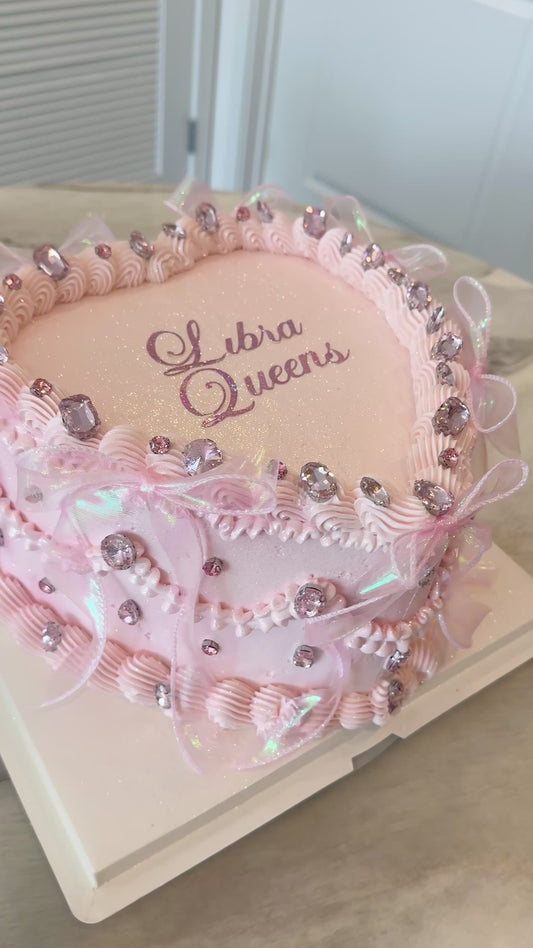 Magical Sparkle Blush Pink Vintage Luxe Cake