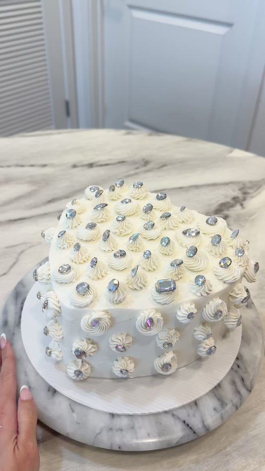 Bejeweled Heart Cake - Clear Gems