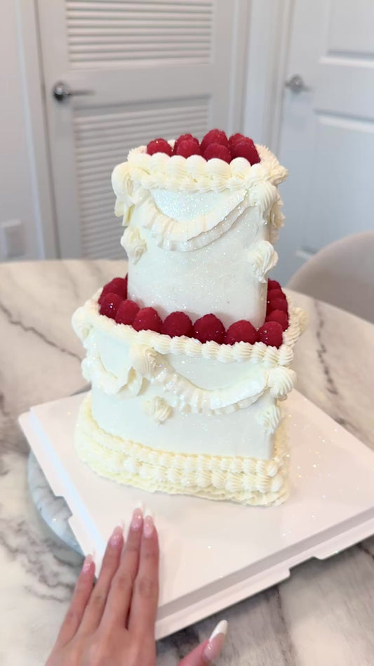 Two-Tier Holiday Raspberry Cake