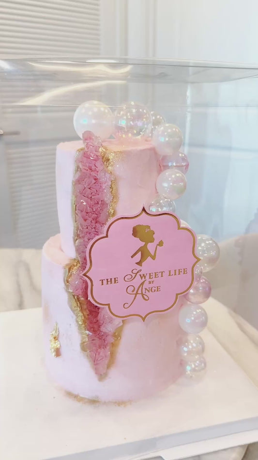 Crystal Cake with 24k Edible Gold Details